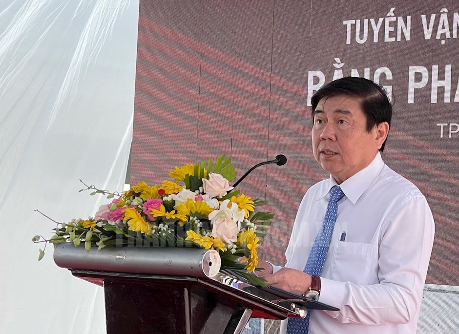 Chủ tịch UBND TP Nguyễn Thành Phong phát biểu tại lễ khánh thành